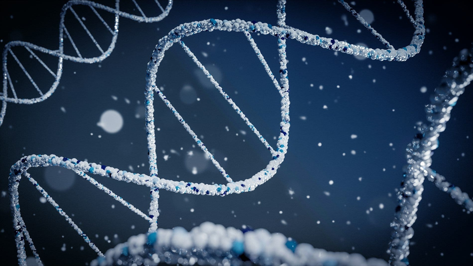 Illustration of DNA double helix strands representing genomic sequencing
