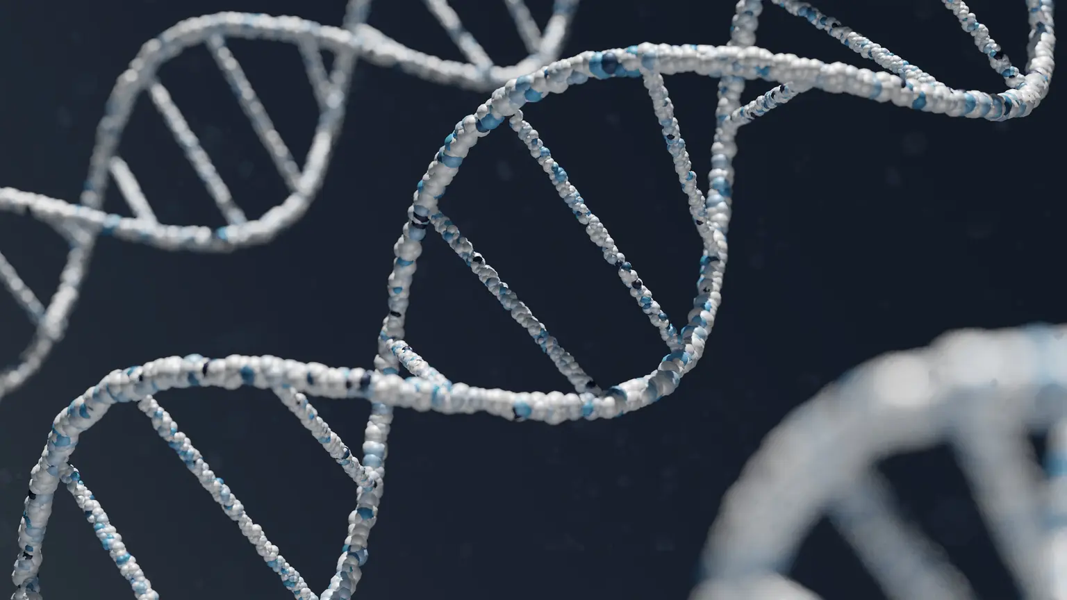 Scientist reviewing AI-analyzed genomic data in a laboratory